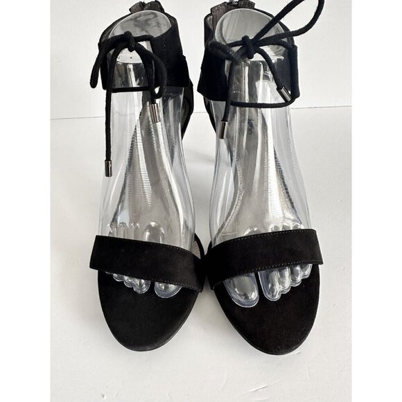 Coach and Four Women's Strappy Heel Ankle Sandals 7.5 Zip/Drawstrings Closure - Picture 3 of 16